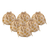 Kuber Industries 6 Pcs Slik Potli Bags for Women | Wedding Return Gift Potli with Beads Handle | Ladies Potli Pouches for Party,
