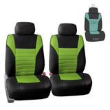FH Group Car Seat Covers Premium 3D Air Mesh Front Pair Set Airbag Compatible Green and Black Automotive Seat Covers Universal F
