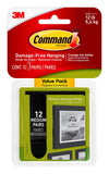 Command Black Picture Hanging, 12 Pairs (24 Strips), Medium, Decorate DamageFree (17204BLK12ES)
