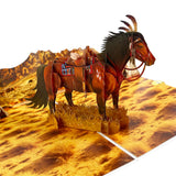 PQDGlobal 3D Native American Horse Pop-Up Card - Handmade Cultural Paper Art for Birthday, Anniversary, Christmas, Father? Day -