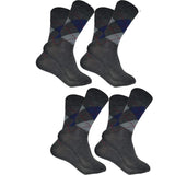 Cotson MenS Diamond Cut Organic Cotton Crew Length Socks (Gray, Pack Of 4)