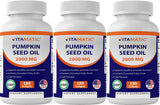 Vitamatic Pumpkin Seed Oil 2000mg per Serving - 3 Pack (540 Softgels Total) - 1000mg per Softgel Supports Prostate Health, Urina