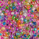 John Bead Czech Glass Seed Bead/Pony Bead 6/0 (100g) Color Lined Crystal Mix Beads for DIY Arts Crafts Jewelry Bracelets Necklac