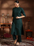 Libas Women'S Silk Blend Kurta Set (39049_Green Green M