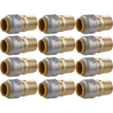 SharkBite Max Male Adapter, 1/2 in Push-to-Connect x 1/2 in MNPT, Pack of 12, Brass Plumbing Fitting, UR120