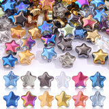 200PCS 8MM Glass Star Beads Bedazzling Irisedent Glass Beads,Crystal Star Beads, Eletroplated Mixed Colors Cute Bead for Necklac