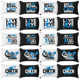 Pinkunn 20 Pcs Cheer Makeup Bags Bulk Cheerleader Gifts for Women Canvas Cheer Cosmetic Pouch Toiletry Zipper Makeup Case Cheerl