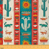 jejeloiu Western Decor Fabric by The Yard Cactus Upholstery Fabric for Chairs Lizard Waterproof Indoor Outdoor Decor for DIY Sew