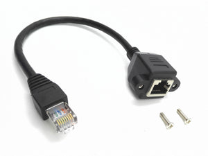 zdyCGTime 10inch Cat6e RJ45 M/F Shielded Ethernet Network Screw Panel Mount Extension Cable (10inch RJ45)