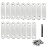 16 Pack Flat Plate Straight Brackets 60MM Stainless Steel Flat Metal Braces,Repair Bracket with Screws