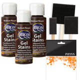 Americana Gel Stain Wood Stain Paint 3-Pack - Walnut, 2-Ounce Bottles with Foam Brushes for Easy Gel Stain Application on Wood S