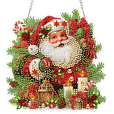 MEIYUDA Christmas Diamond Painting Hanging Kits, DIY Santa Claus Diamond Art Window Hanging Ornament for Adults, 5D Special Shap