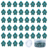 SUNNYCLUE 1 Box 95Pcs Turquoise Turtle Beads Charms Small Blue Summer Sea Ocean Animal Bead Carved Spacer Turtles Beads with 10m