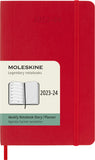 Moleskine Classic 18 Month 2023-2024 Weekly Planner, Soft Cover, Pocket (3.5 x 5.5), Scarlet Red