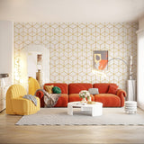 Safiyya 393x17.3 Peel and Stick Wallpaper Gold and White Contact Paper Geometric Wallpaper White Removable Wallpaper for Bedroom