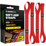 Rhino USA Soft Loop Tie Down Straps (4-Pack) - 1.6 Inch x 17 Inch (5,000 lbs Break Strength) Heavy Duty Motorcycle Handlebar Str