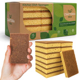 Natural Sponges for Dishes Washing Kitchen Cleaning Plant Based 15Pack Eco Sponges Cellulose Sisal Scrubber Non Scratch Scrub Pa