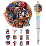 SALUOKE 12pcs Sindependence Day Silicone Focal Beads for pens