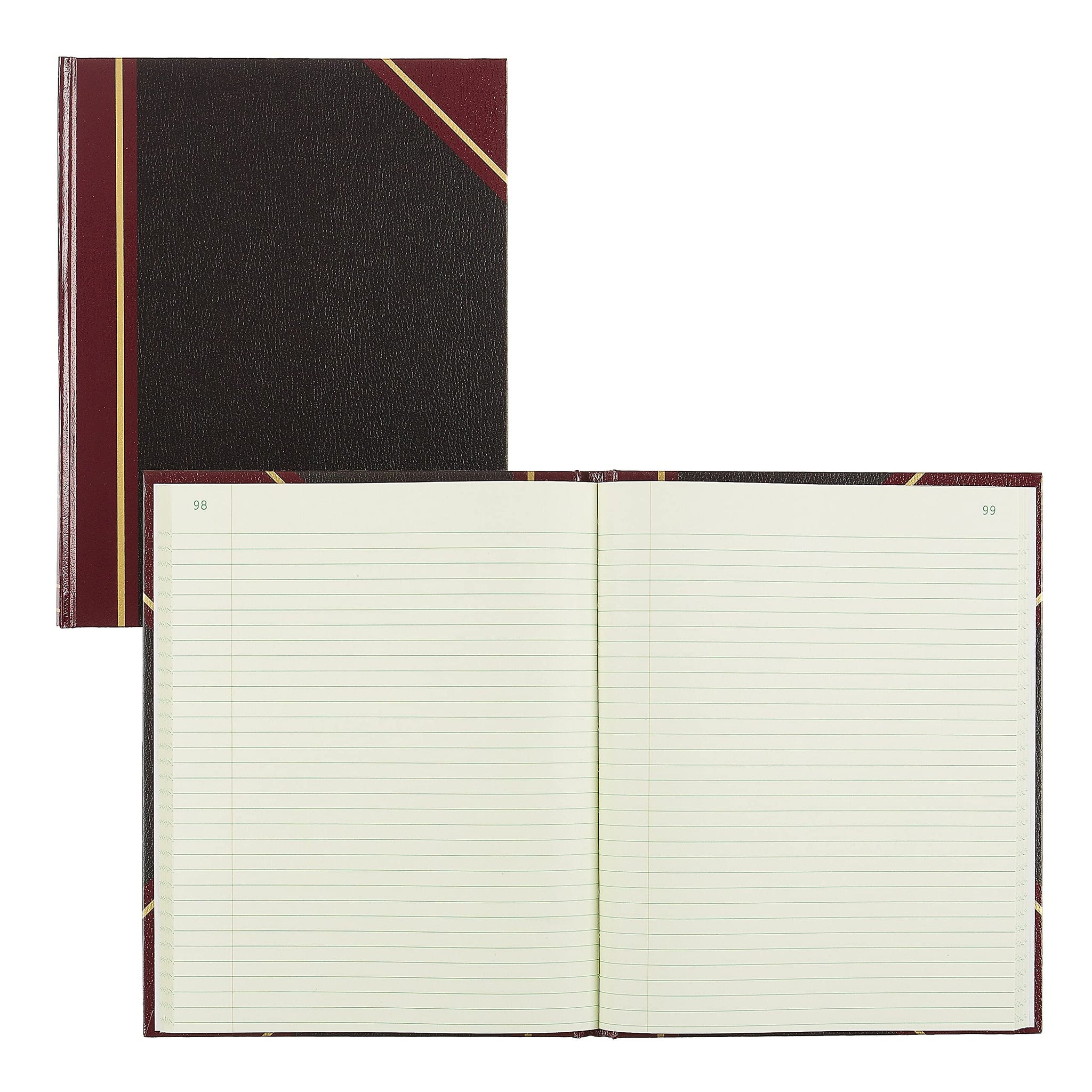 Texhide Accounting Book, Black/Burgundy, 300 Green Pages, 10 3/8 X 8 3/8
