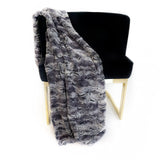 Plutus Metal Wild Rabbit Faux Fur Luxury Throw Blanket 108In X 90In