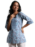 Libas Women'S Cotton Printed Straight Kurti (26858R Blue