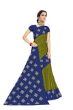 Tamaira Fashion Plain Weave Womens Pure Cotton Saree Without Blouse Piece (973_Green And Blue)