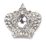 Belagio Enterprises 2 1/2Inch Crown Rhinestone Brooch | BW141 Silver