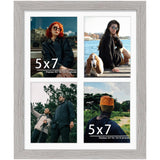 DUENPY 12x16 Collage Frame For 4 5x7 Photos Grey