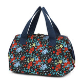 Smrcom Makeup Bag Cosmetic Bag For Women Girl Travel Makeup Bag Toilet Bag Zipper Organizer Bag Waterproof (Corduroy Floral blac