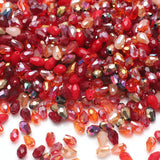 200PCS 4 * 6MM Teardrop Crystal Glass Beads for Jewelry Making, Red Series Faceted Vertical Hole Teardrop Glass Spacer Beads Bul