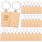 Yangbaga 50Pcs Natural Wood Slices-Wooden Keychain Blanks Unfinished Wood Slice for Laser Engraving,Christmas Crafts Wooden Circ
