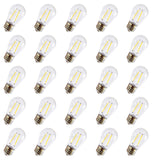 Rolay S14 Clear String Light Bulbs, 2W Plastic LED Replacement Bulbs for Outdoor Patio String Lights with E26 Base, Pack of 25