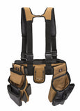Dickies 4Piece Carpenters Rig, Padded Tool Belt Suspenders, Cooling Mesh, Tool Belt, Steel Buckle, Grey/Tan, 3.8 lb