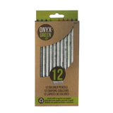 Onyx+ Green Colored Pencils, Sharpened, Made from Recycled Paper (8001), 12 Piece