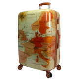 World Traveler Europe Hardside Lightweight Polycarbonate Expandable Spinner Luggage with TSA Lock, Brown, 28inch