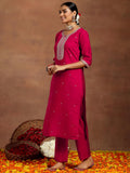 Libas Women'S Silk Blend Kurta Set (Gs973_Red Red M