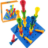 VIPAMZ Peg Board Set Toys-Montessori Occupational Therapy Fine Motor Skills Toy, Suitable for Toddlers and Preschoolers Over 3+ 