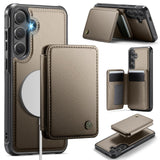 Usroom Compatible with Magsafe for Samsung Galaxy S25 Wallet Case Gold