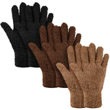 Patelai 3 Pairs Microfiber Plant Dusting Gloves Leaf Cleaning Gloves for Indoor Plants, Blinds, Furniture, House(Small,Black, Br