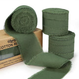 Keypan Hunter Green Ribbon 1-1/2 x 15 Yards Handmade Cotton Frayed Fringe Fabric Ribbons for Crafts Flower Bouquets Wedding Chri