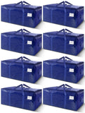 8 Pack Extra Heavy Duty Large Moving Bags with Strong Zipper & Carrying Handles, Sturdy Clothes Storage Bag Totes Bins, Packing 