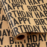 MAYPLUSS Birthday Wrapping Paper Rroll, Happy Birthday Kraft Gift Wrap for Boys Girls Men Women 17 IN x 33 FT