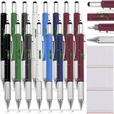Zhanmai 16 Pcs 6 in 1 Multitool Pen Bulk Gift for Men Multi Tool Ballpoint Pen with Ruler Level Screwdriver Stylus Cool 40 Ink R