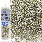Miyuki Round Rocailles Seed Beads Size 15/0 8.2g Duracoat Galvanized Silver 154201