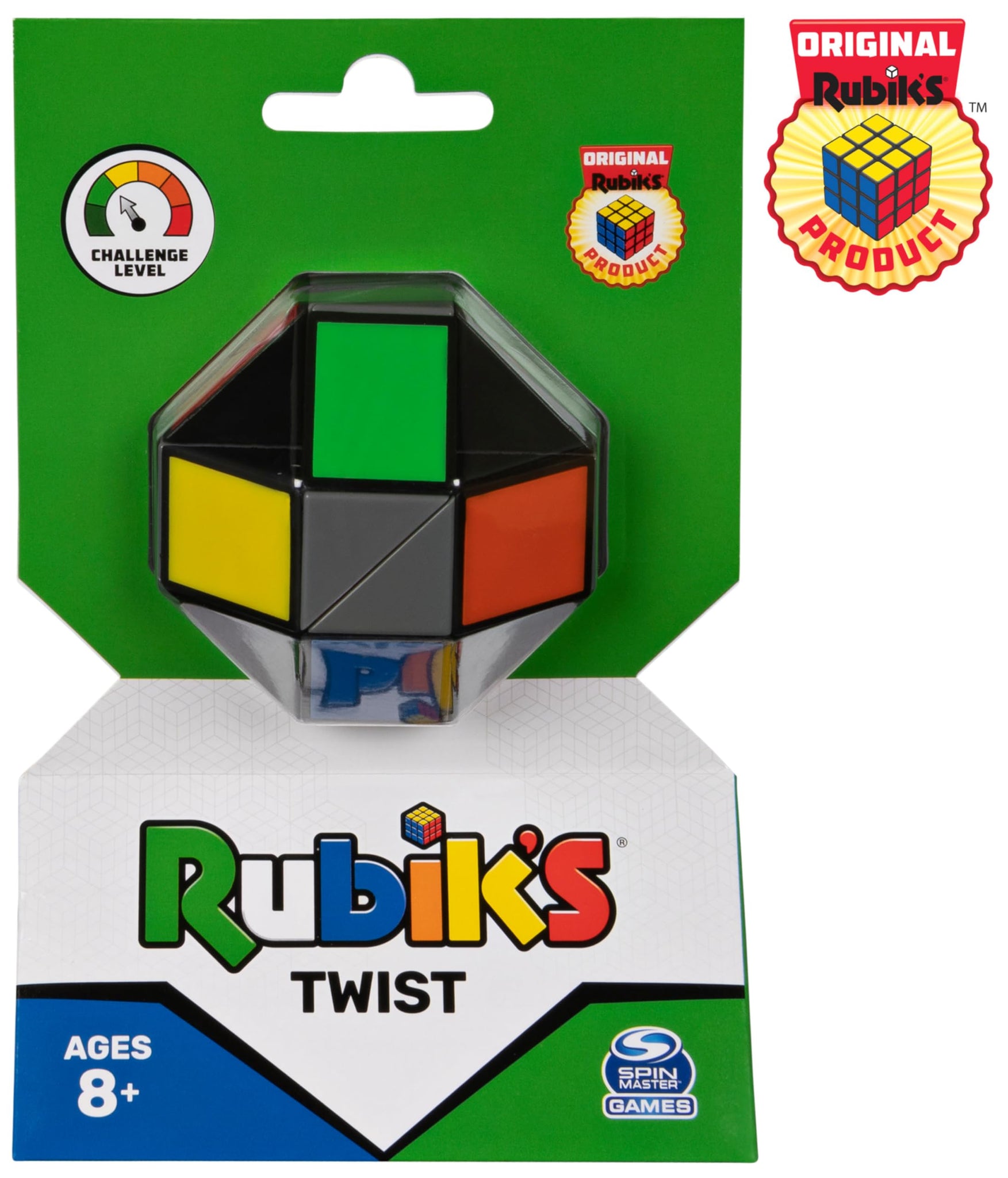 Rubiks Twist, Colorful 3D Puzzle Classic Brain Teaser Retro Fidget Toy Bend & Twist Into Shapes Objects Animals, for Adults & Ki