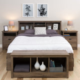 Prepac's Fremont 2 Drawer Nightstand: Elegant Bedroom Furniture, Bedside Table with Open Shelf, 23.25W x 16D x 28H, Drifte