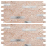 Koynsle Peel and Stick Backsplash Tile Waterproof Removable PVC Wall Sticker 3D Faux Stone Marble Brick White Accent Panels (Pin