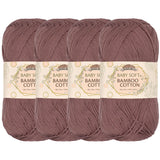 JubileeYarn Baby Soft Bamboo Cotton Yarn - 50g/Skein - Caff  Mocha - 4 Skeins