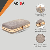 Adisa Constellation Formal Party Clutch With Gold Chain For Women And Girls (Cl106-Anti),Antique,,B0CVYM1LXP
