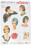 Simplicity US5227OS 1960s Vintage Fashion Ring, Turban, Dickey, Collar, and Cuffs Sewing Patterns, One Size Only